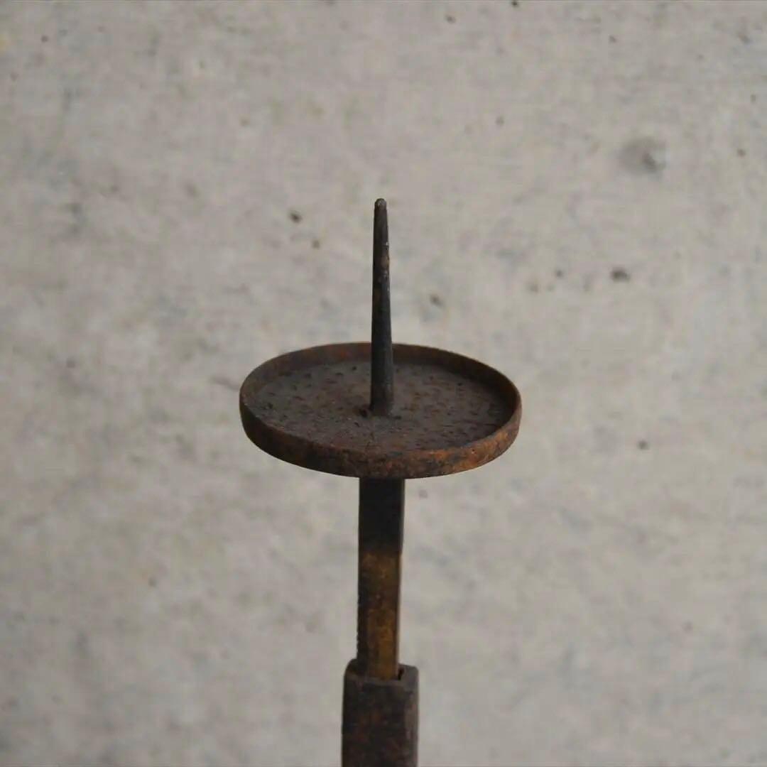 明治時代　鉄製　燭台　高さ可変　オブジェ　骨董品　アンティーク