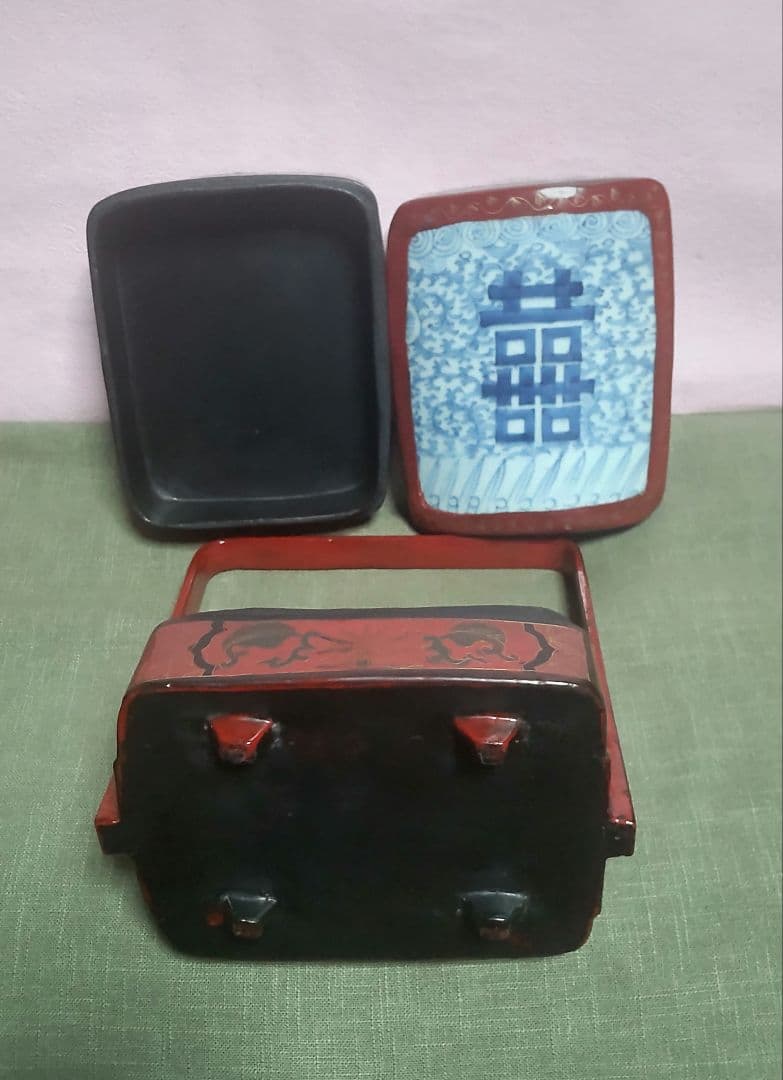 (61*Z234)*漆器 重箱 清朝 中国骨董品 茶道具陶芸