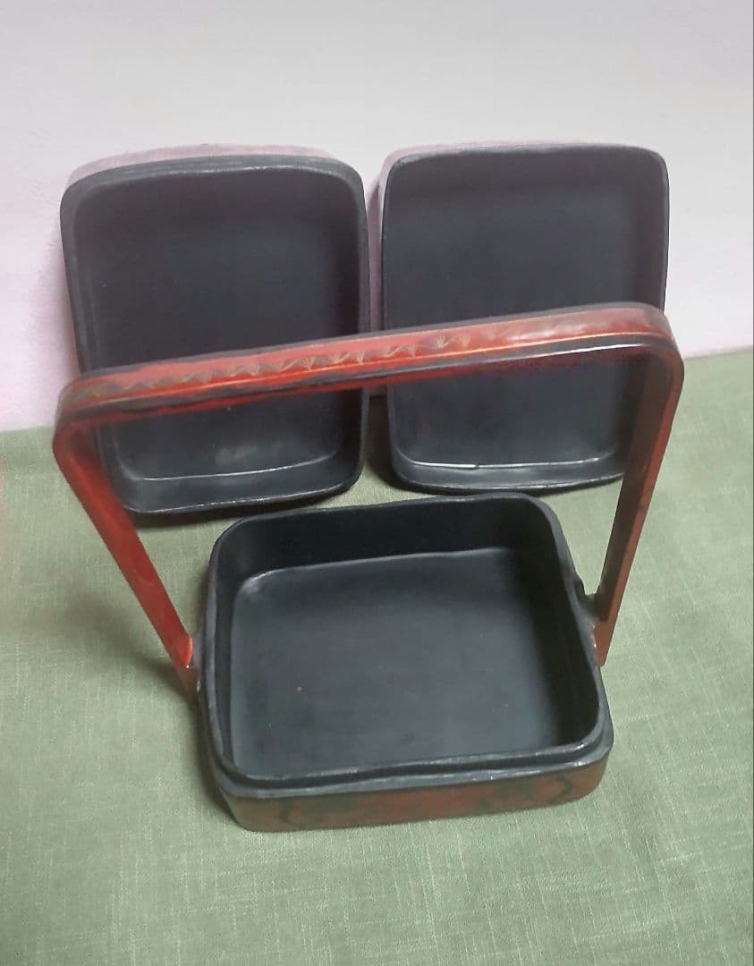 (61*Z234)*漆器 重箱 清朝 中国骨董品 茶道具陶芸