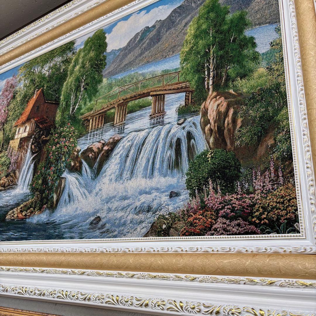 幅137×高さ77 自然の風景 水車小屋 絵画 アウトレット特価品 お買い得商品