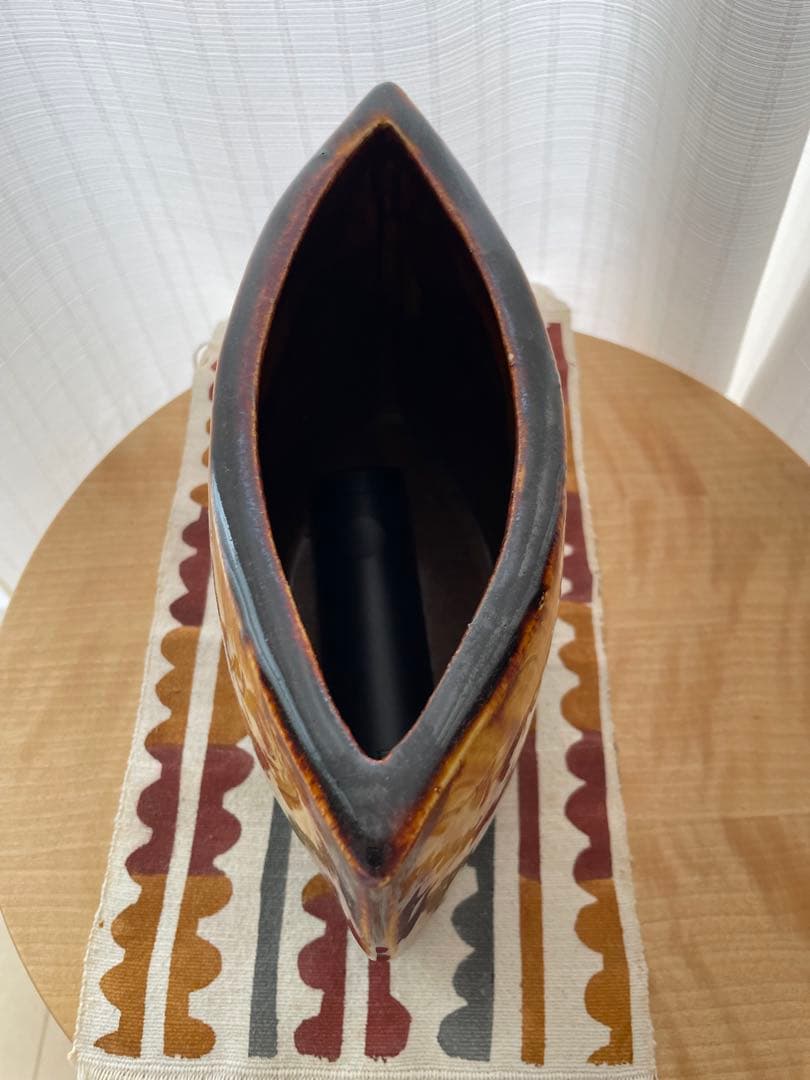 舩木研兒　花生　鐵鉛釉花生　共箱　民藝　出西窯　武内晴二郎