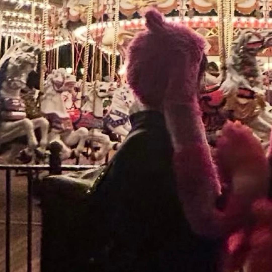 ディズニー　チェシャ猫　ファンキャップ　マフラー