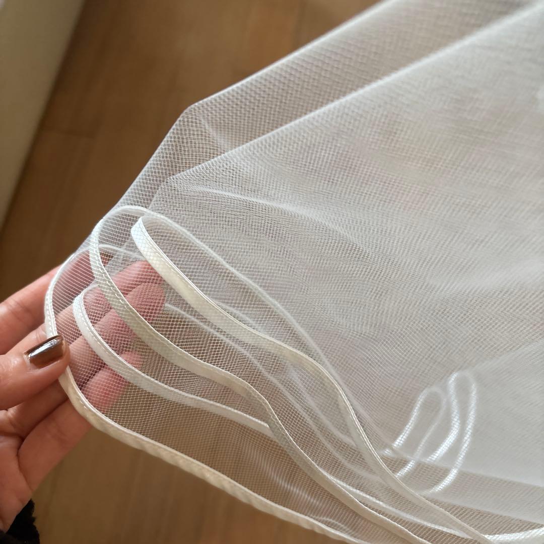 ダブルパイピングウエディングベール250cmOW