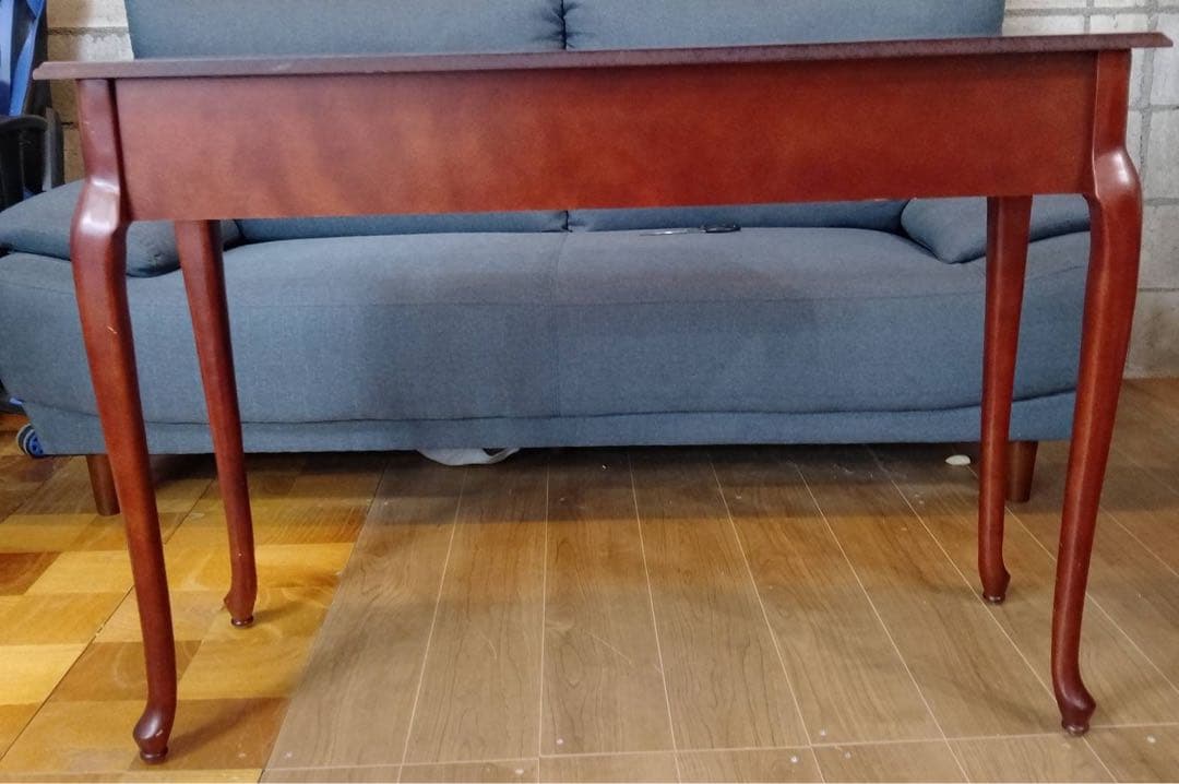 G1822 コンソールテーブル 飾り棚 デスク 引出し付き 真鍮取手 木製