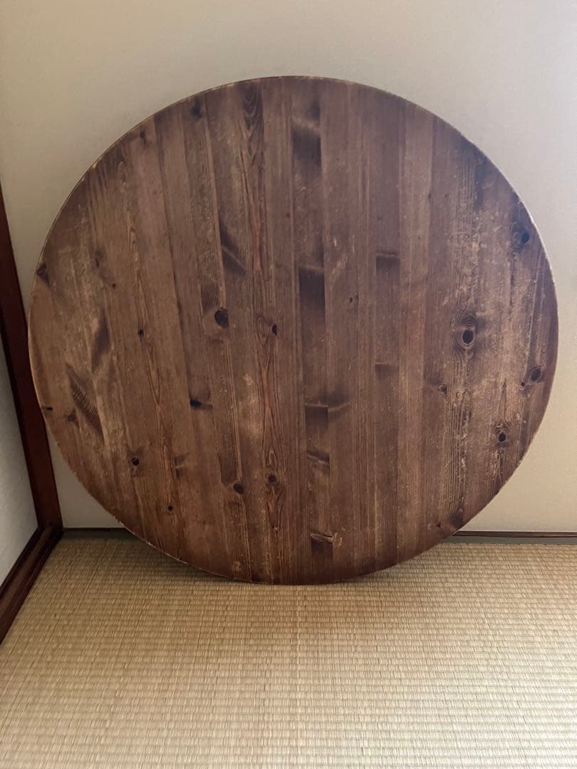 円形木製座卓 ダークブラウン