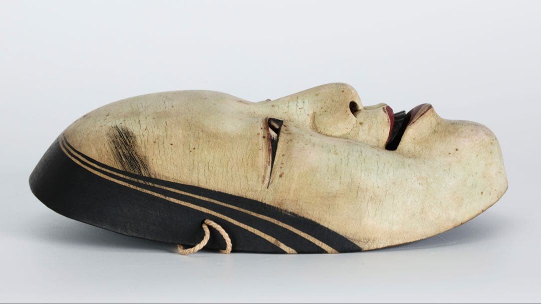 能面師 佐藤助雄 木彫能面 小面 在銘 箱付 狂言 能楽 伝統芸能 時代能面