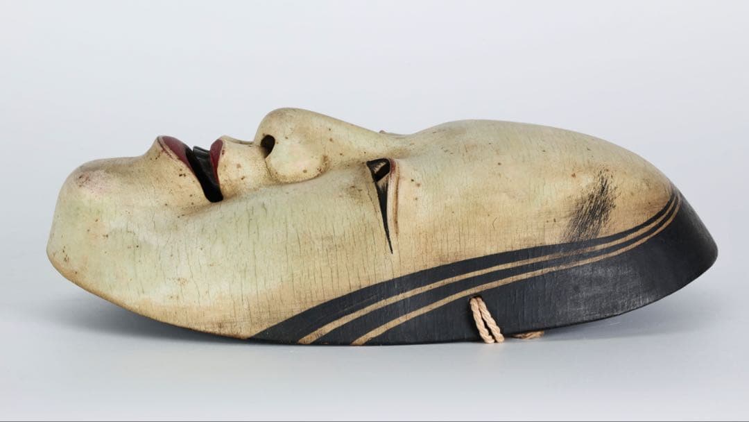 能面師 佐藤助雄 木彫能面 小面 在銘 箱付 狂言 能楽 伝統芸能 時代能面