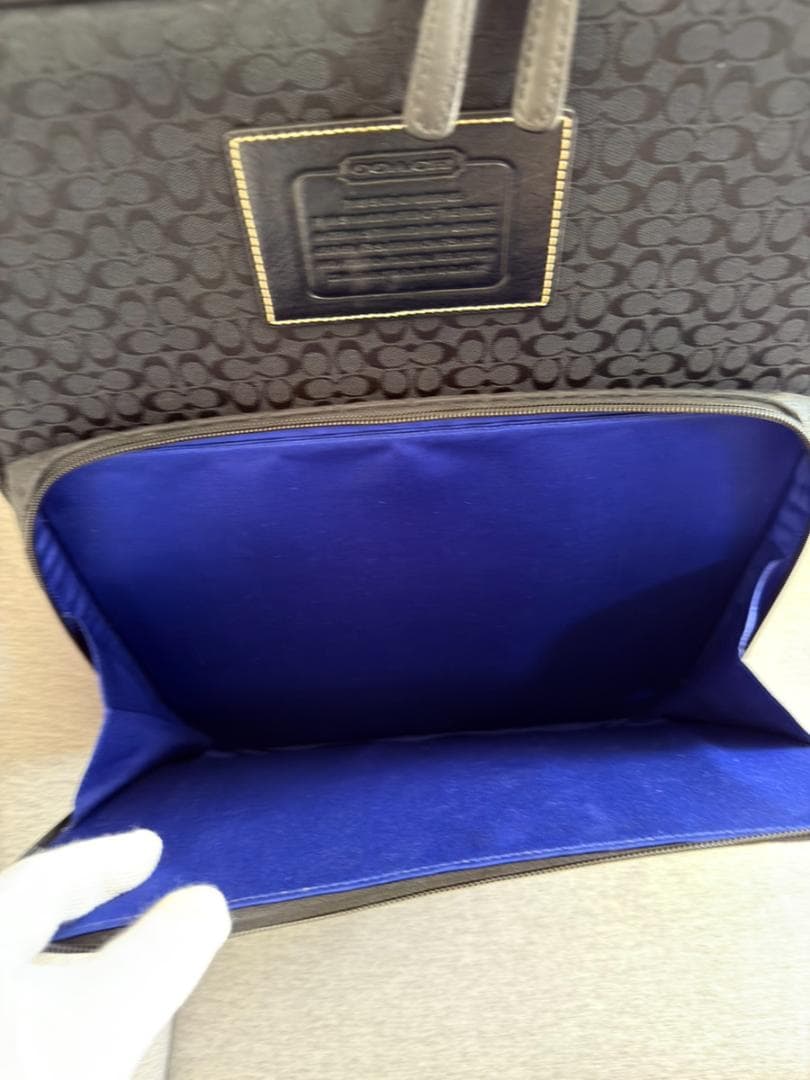 【美品】COACH ミニシグネチャー キャリーバッグ スーツケース　ブラック