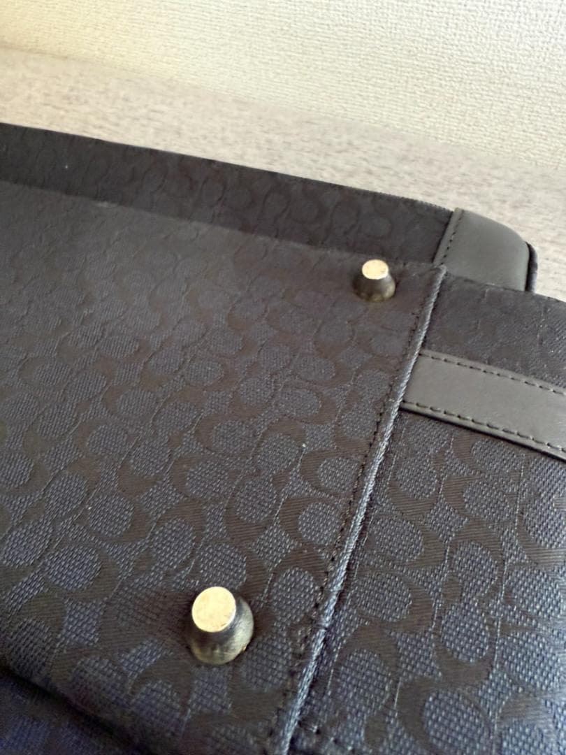 【美品】COACH ミニシグネチャー キャリーバッグ スーツケース　ブラック