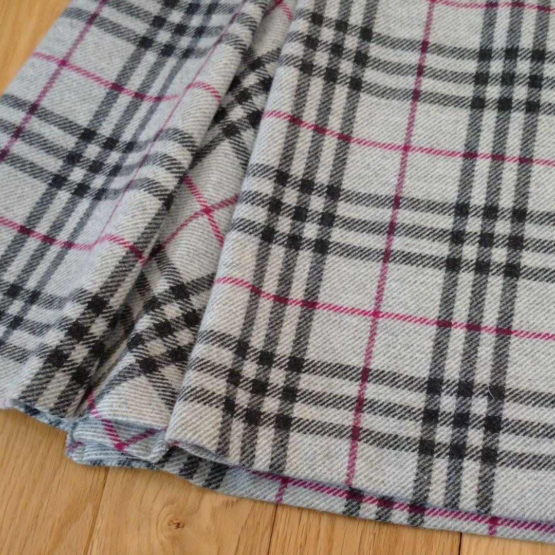 バーバリー　チェックスカート　グレー　アルパカ　サイズ46