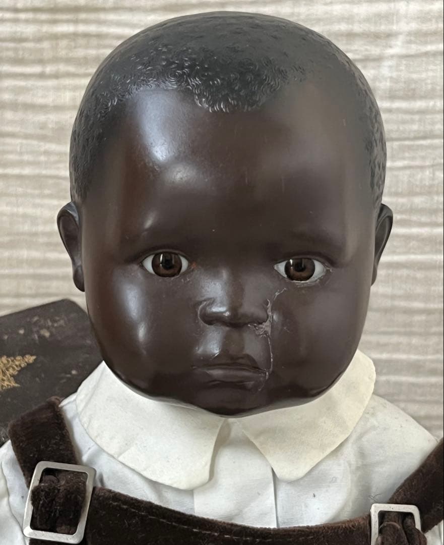 ドイツアンティークヴィンテージブラック褐色肌ドール人形ビスクドールベビーレトロ