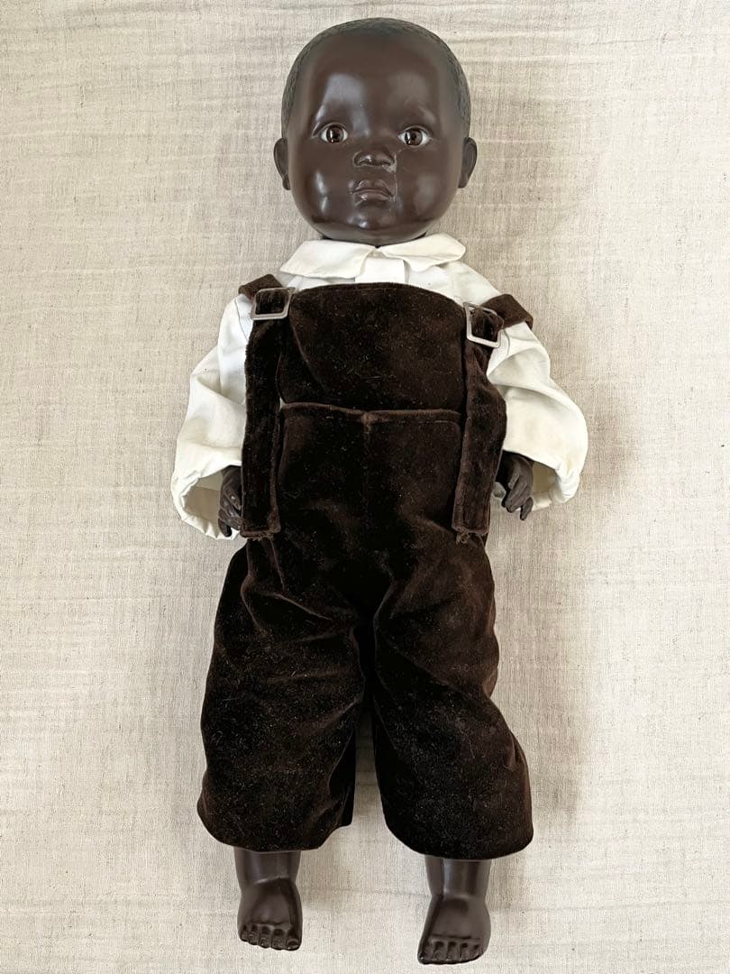 ドイツアンティークヴィンテージブラック褐色肌ドール人形ビスクドールベビーレトロ
