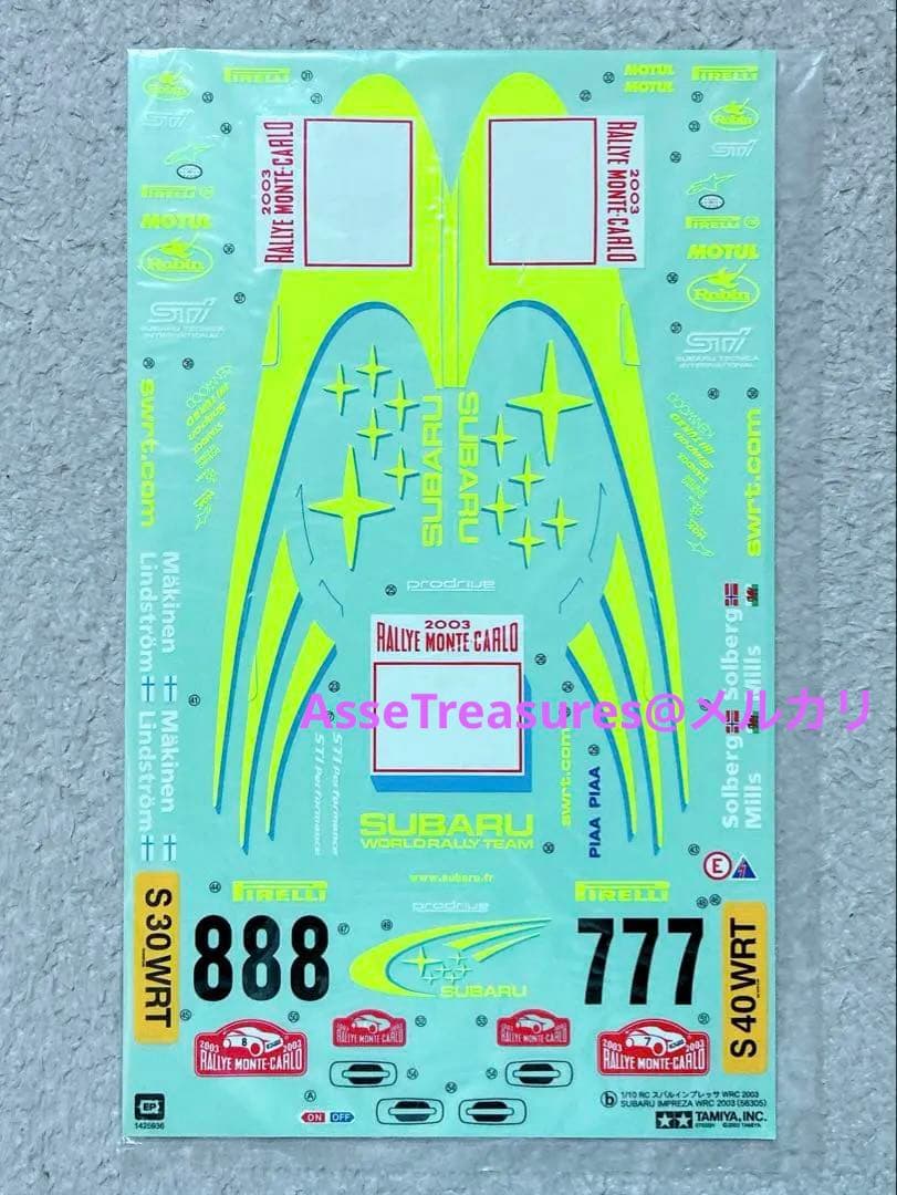 当時モノ 絶版 タミヤ RC 1/10 スバル・インプレッサ WRC 2003年