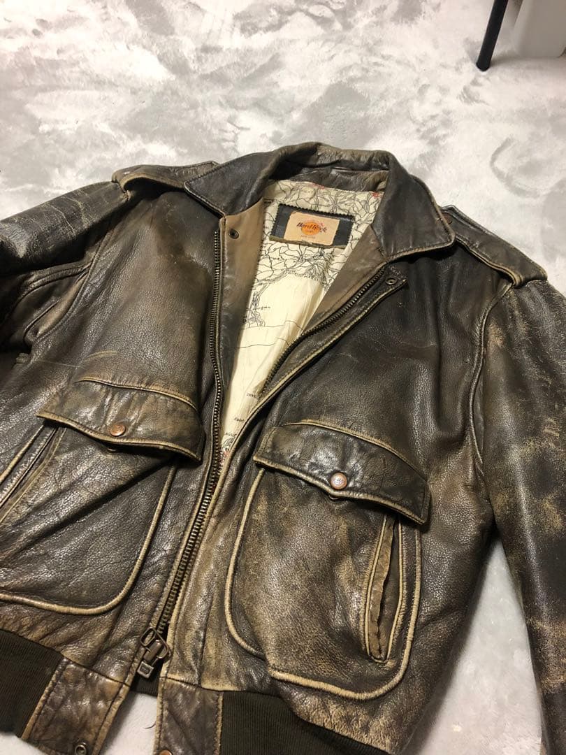 値下げOK!HardRockレザージャケット大きめ