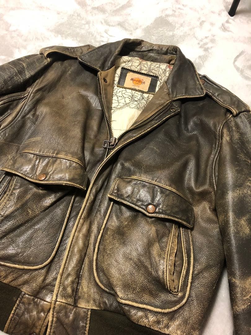 値下げOK!HardRockレザージャケット大きめ