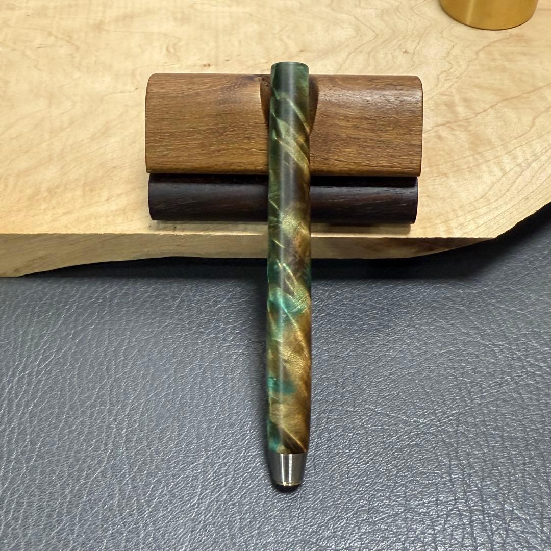 126栃サバ杢スタビ　PG-5用カスタム木軸　低重心テーパータイプ　ステンレス