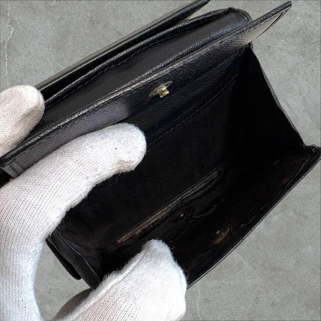 美品✨ PRADA プラダ 三つ折り財布 サフィアーノ 三角ロゴ