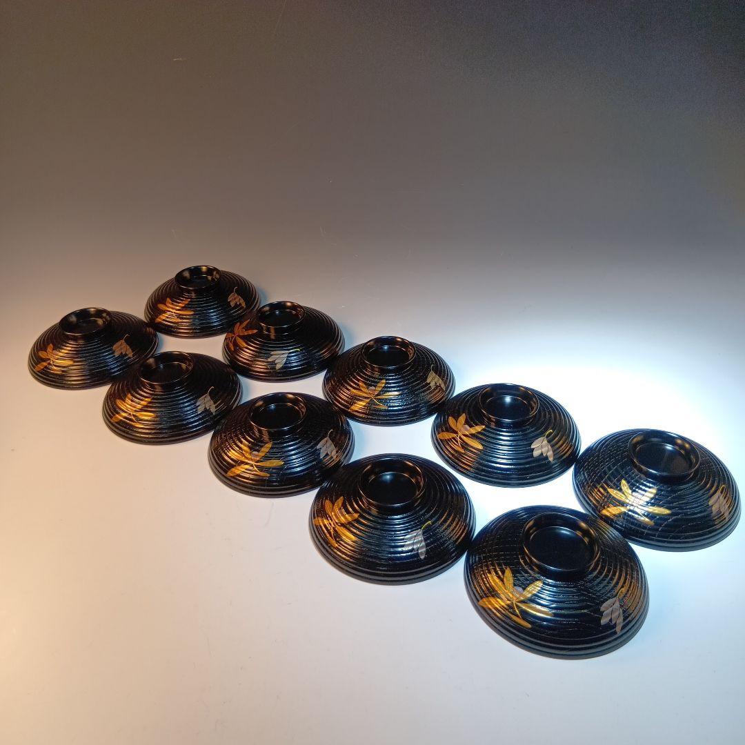 最終値下げ！茶道具　懐石道具　木製蒔絵お碗10客