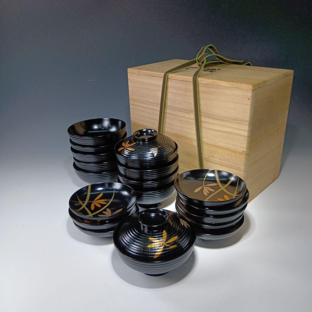 最終値下げ！茶道具　懐石道具　木製蒔絵お碗10客