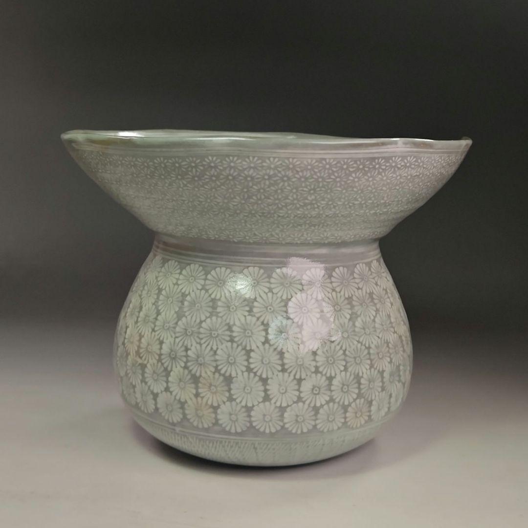 イ861 水指『森里陶楽造』『礼賓手砂金袋　水指　共箱』茶道具