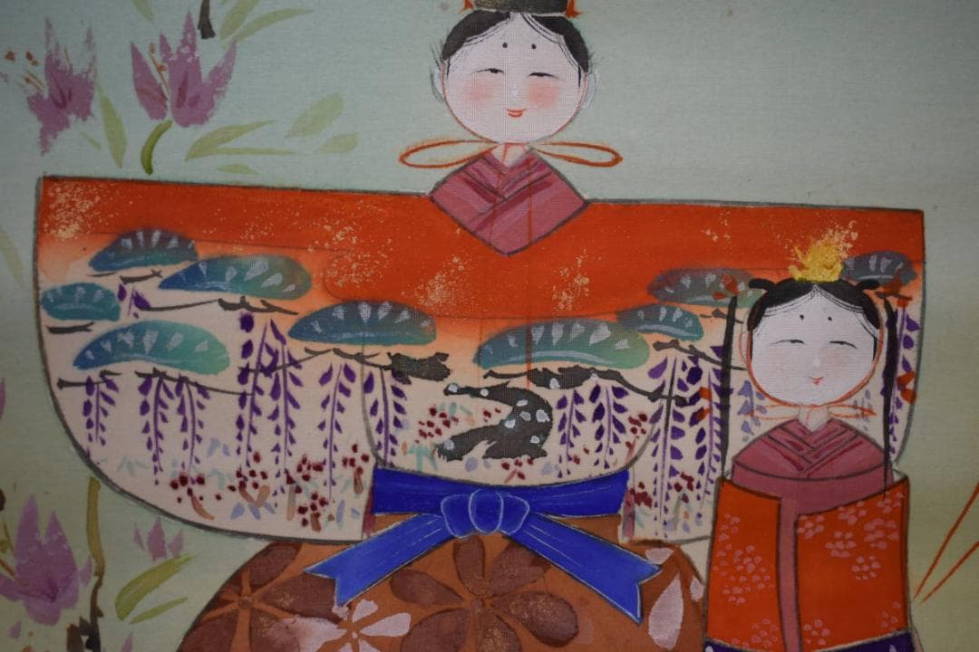 真作/信雄/立雛図/布袋屋掛軸HH-162