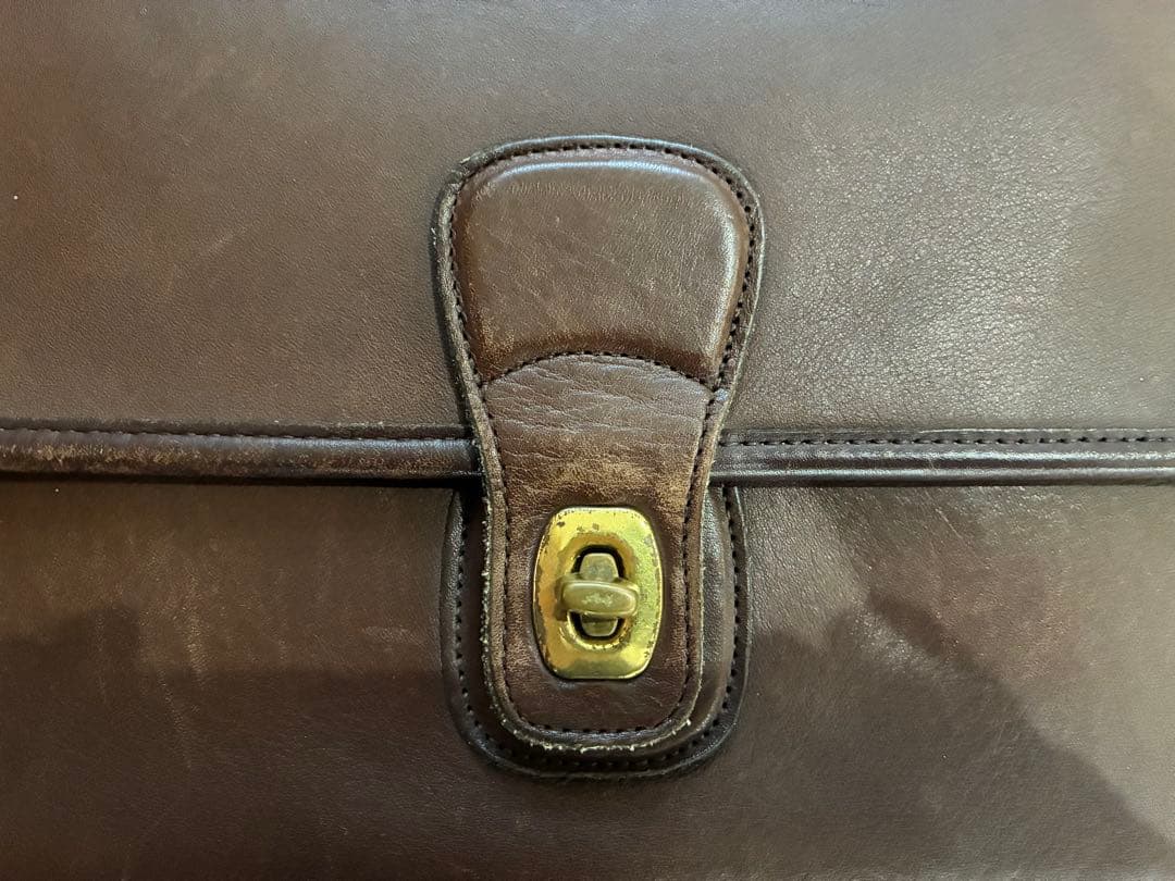 ヴィンテージCOACH ダークブラウン レザー ビジネスバッグ　USA製