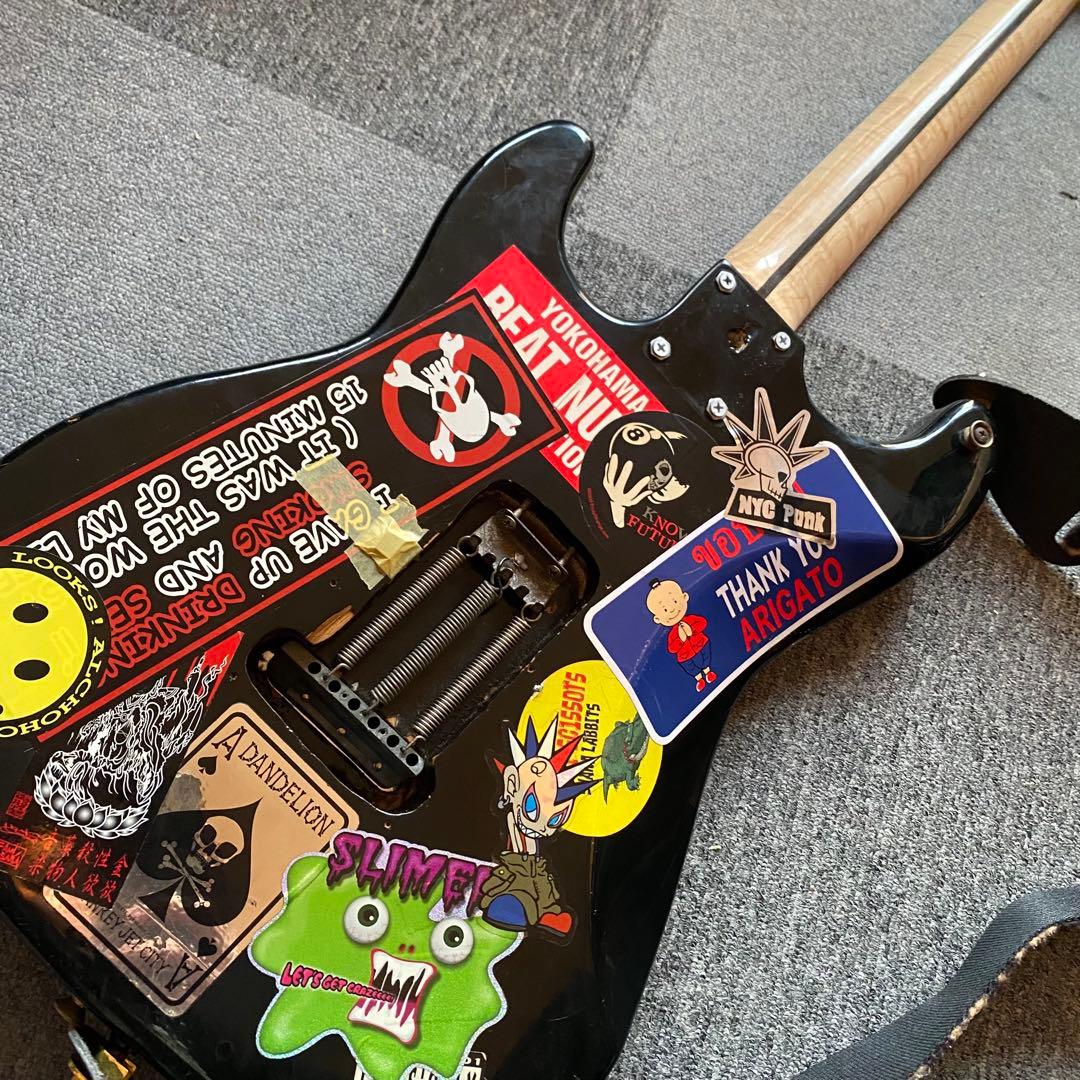 LEDネック！ブラックストラトキャスター！LIVE激目立ち！一点物