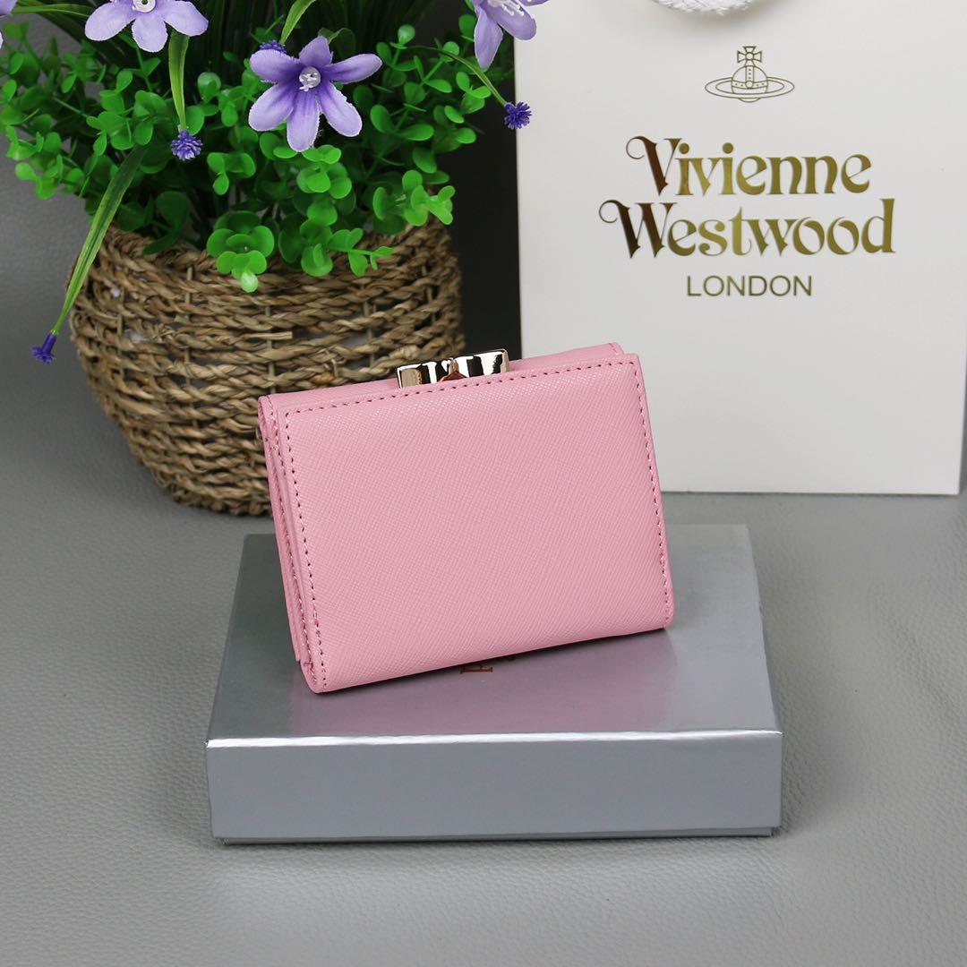 Vivienne Westwoodヴィヴィアン 三つ折り財布 レザー ピンクq1