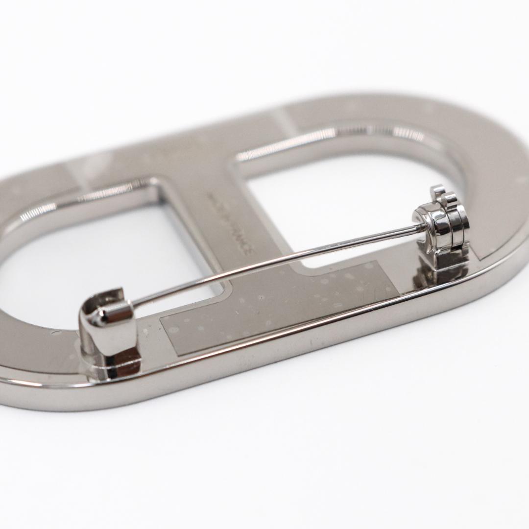 HERMES ダブルDロゴ ブローチ オレンジ