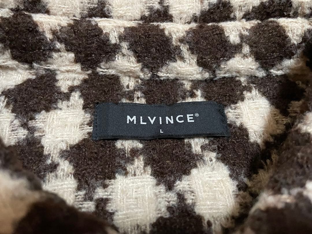 MLVINCE MILITARY CHECK JACKET BROWN Lサイズ