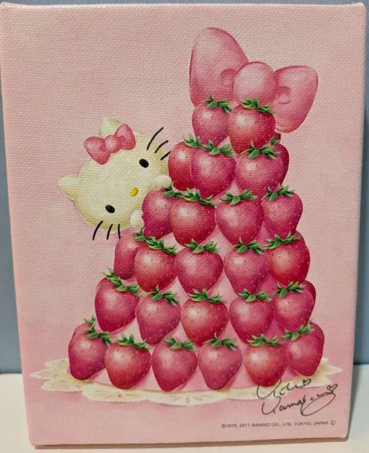 (値下中)ハローキティアート展　いちごタワー　キティちゃん　版画　サンリオ