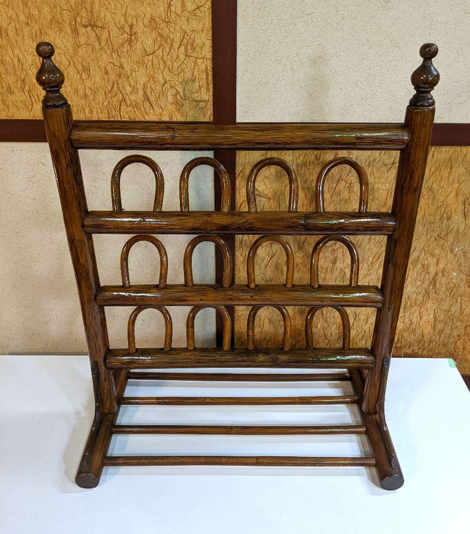 籐　ラタン　スリッパ立て　レトロ　アンティーク