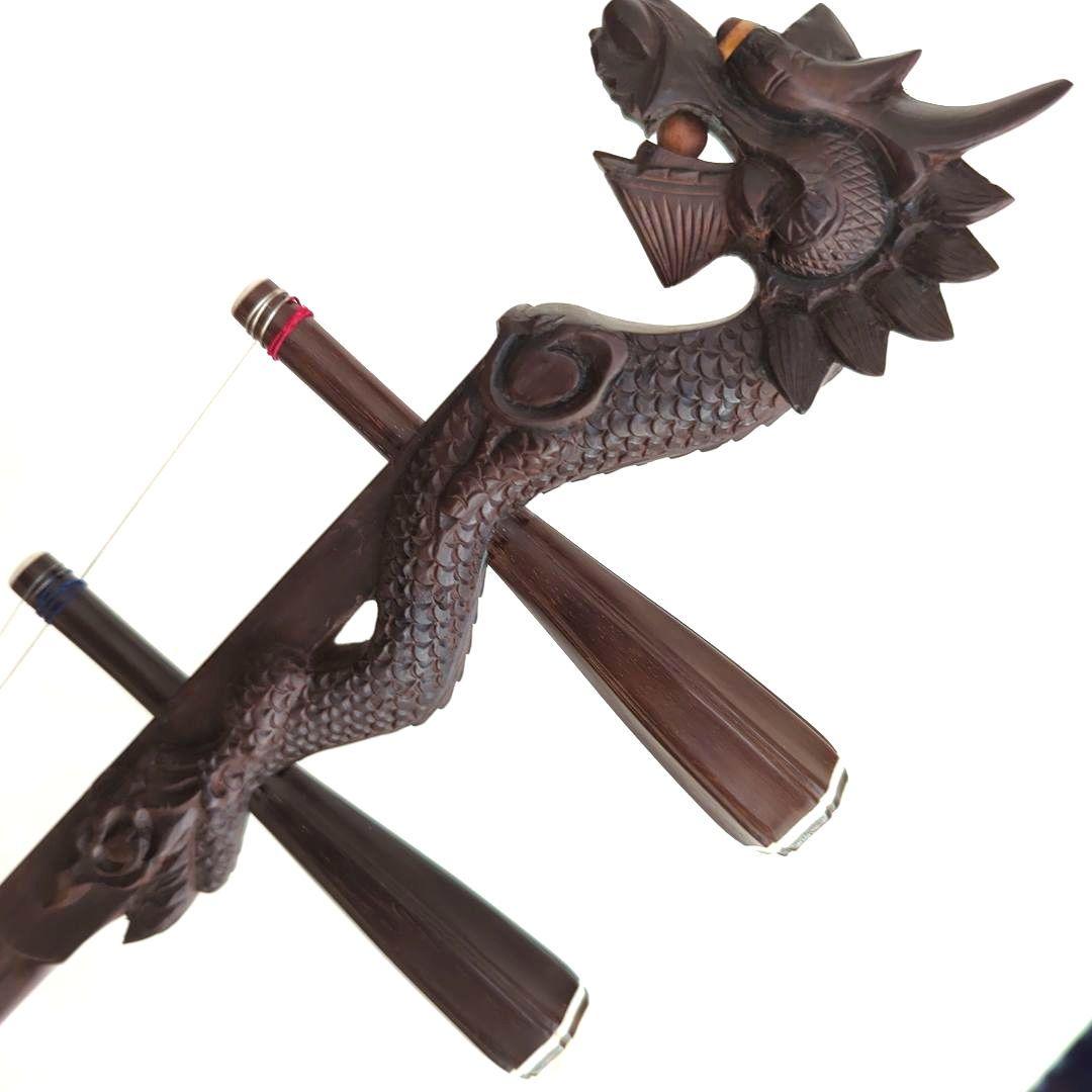 胡涵柔製作 未使用 最上級明清老紅木 龍彫刻 二胡1