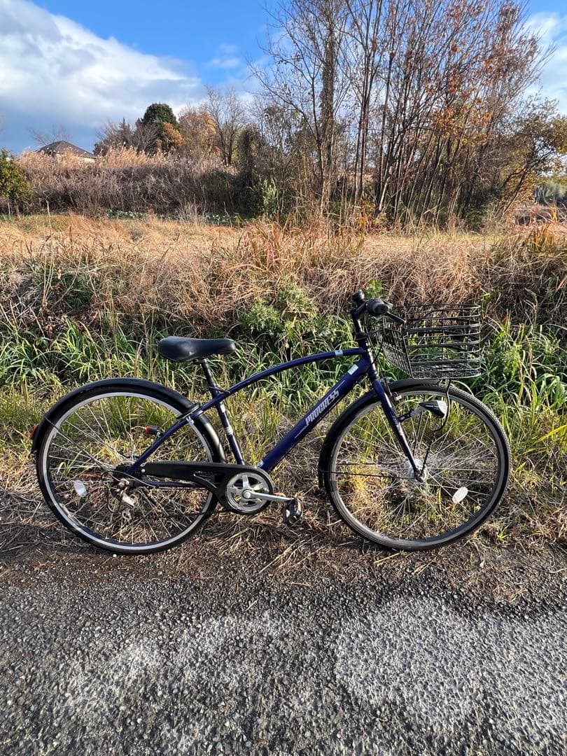 名古屋市内お届け無料青いクロスバイク 前方バスケット付き