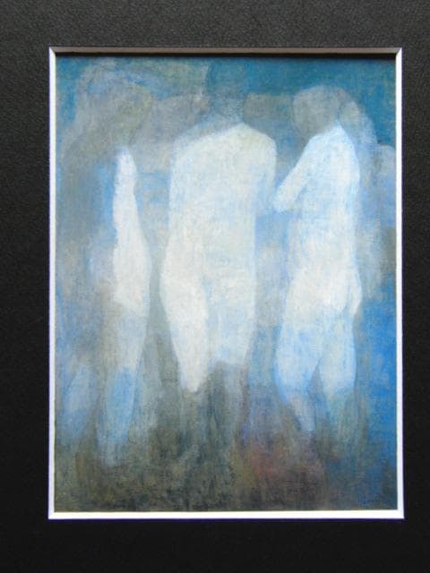 五百住乙人、夏の終りに、希少な画集より、新品高級額・額装付