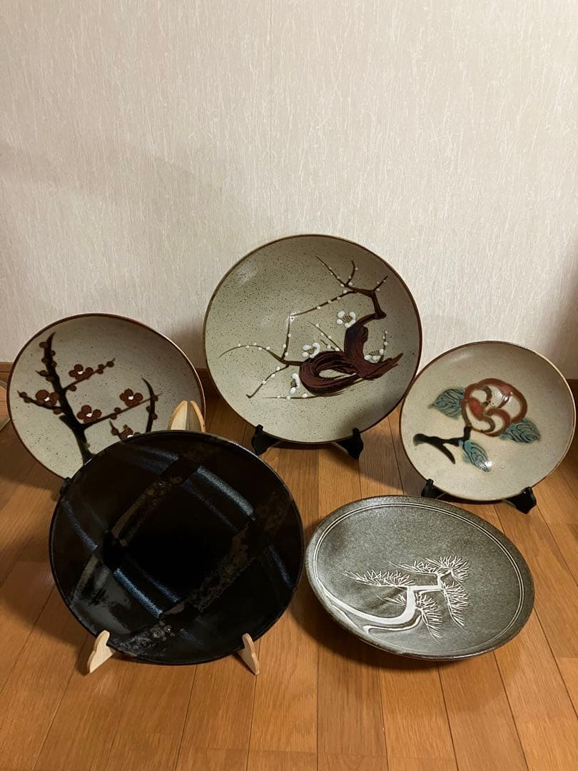 飾り　大皿　5枚　皿立て3個付き