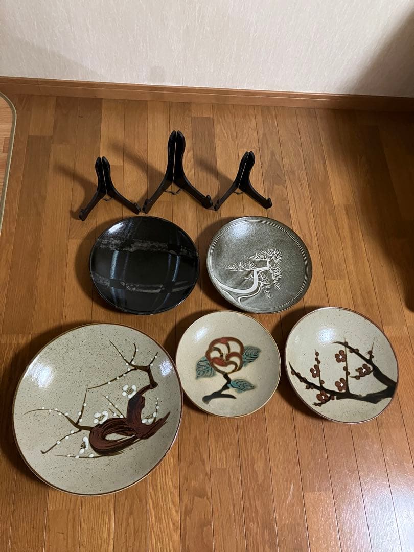 飾り　大皿　5枚　皿立て3個付き