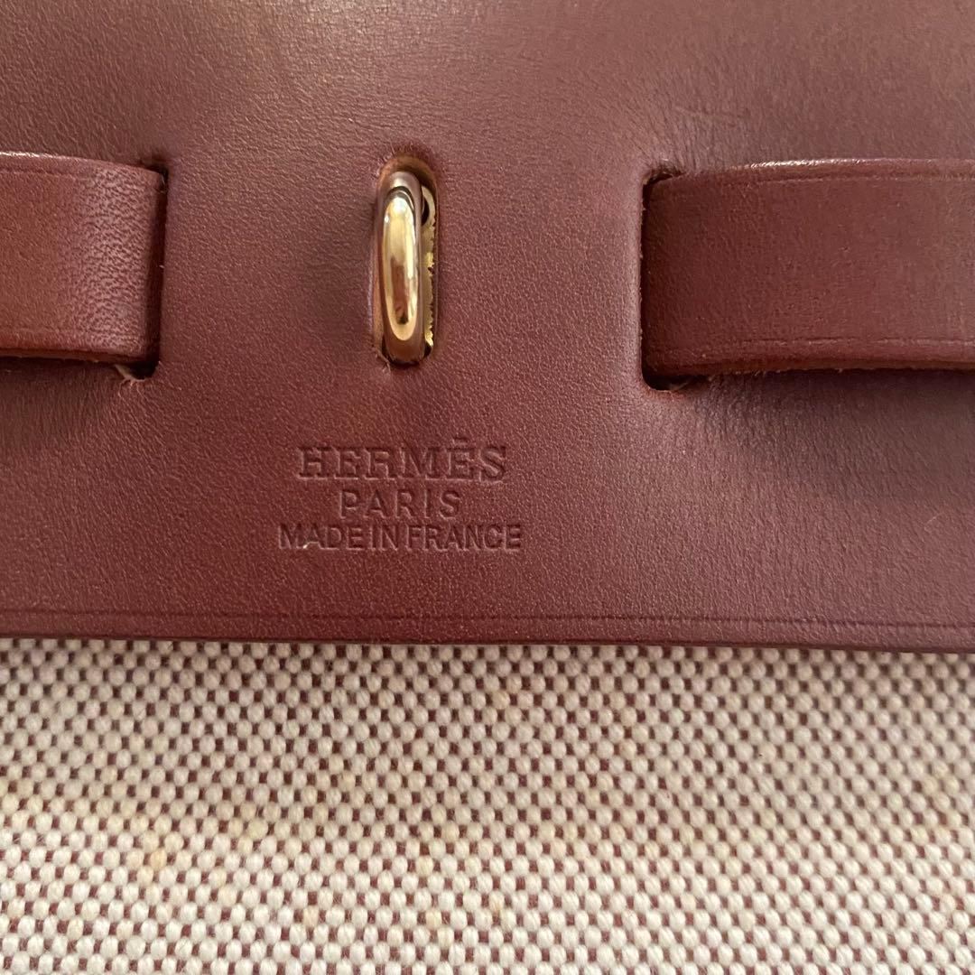 HERMES エルメス エールバッグ キャンバス ハンドバッグ