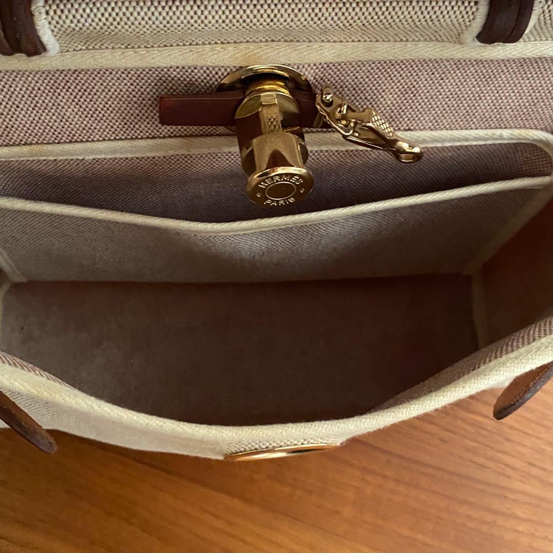 HERMES エルメス エールバッグ キャンバス ハンドバッグ