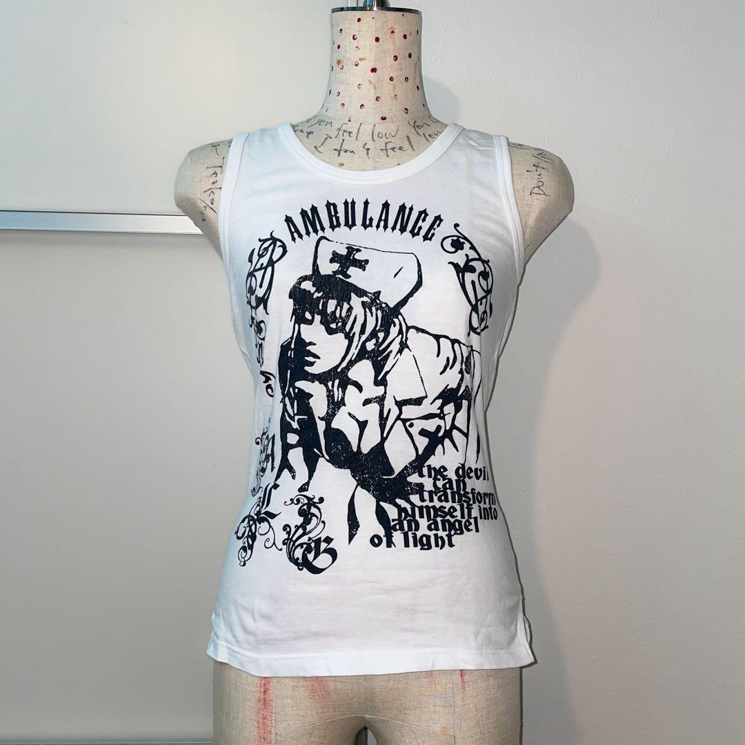 00s ALGONQUINS ロゴイラストプリントタンクトップ KERA お兄系