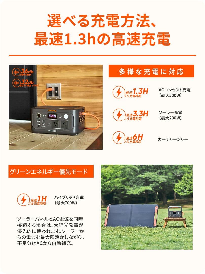 Jackery ポータブル電源 500New 512Wh リン酸鉄 定格500W