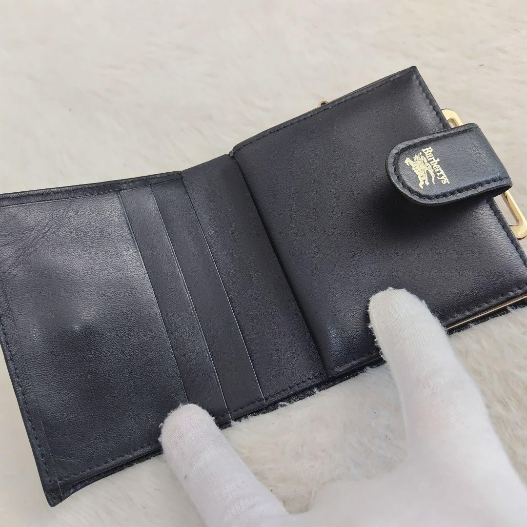 ✨外観美品✨Burberrys　ヴィンテージ　ノバチェック　がま口二つ折り財布