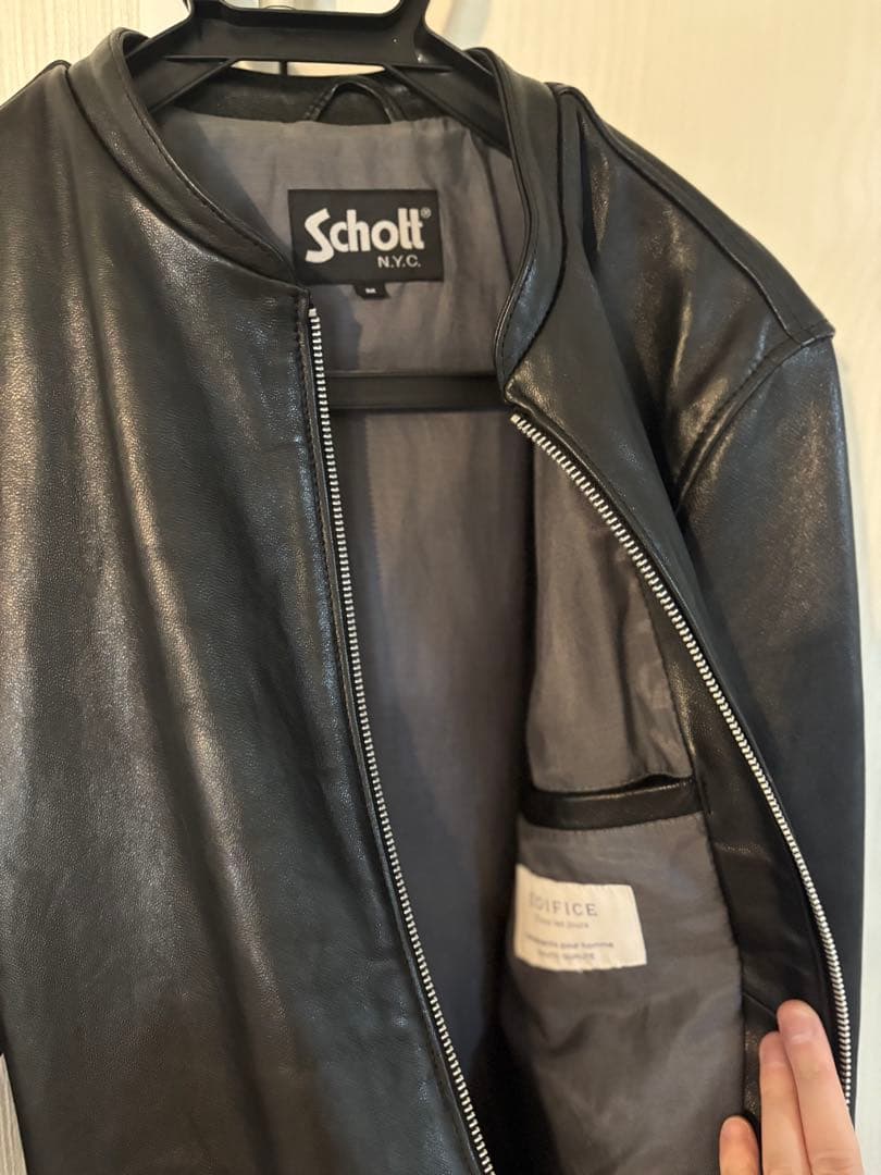 SCHOTT EDIFICEコラボシングルライダース M 黒