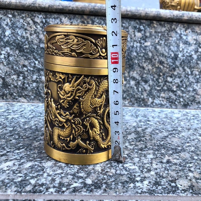 銅器 細工 双龍戯珠龍興天下茶壺 茶道具 香道具 装飾品 工芸品 置物