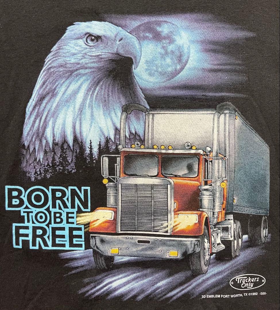 Truckers Only BORN TO BE FREE 90s Tシャツ
