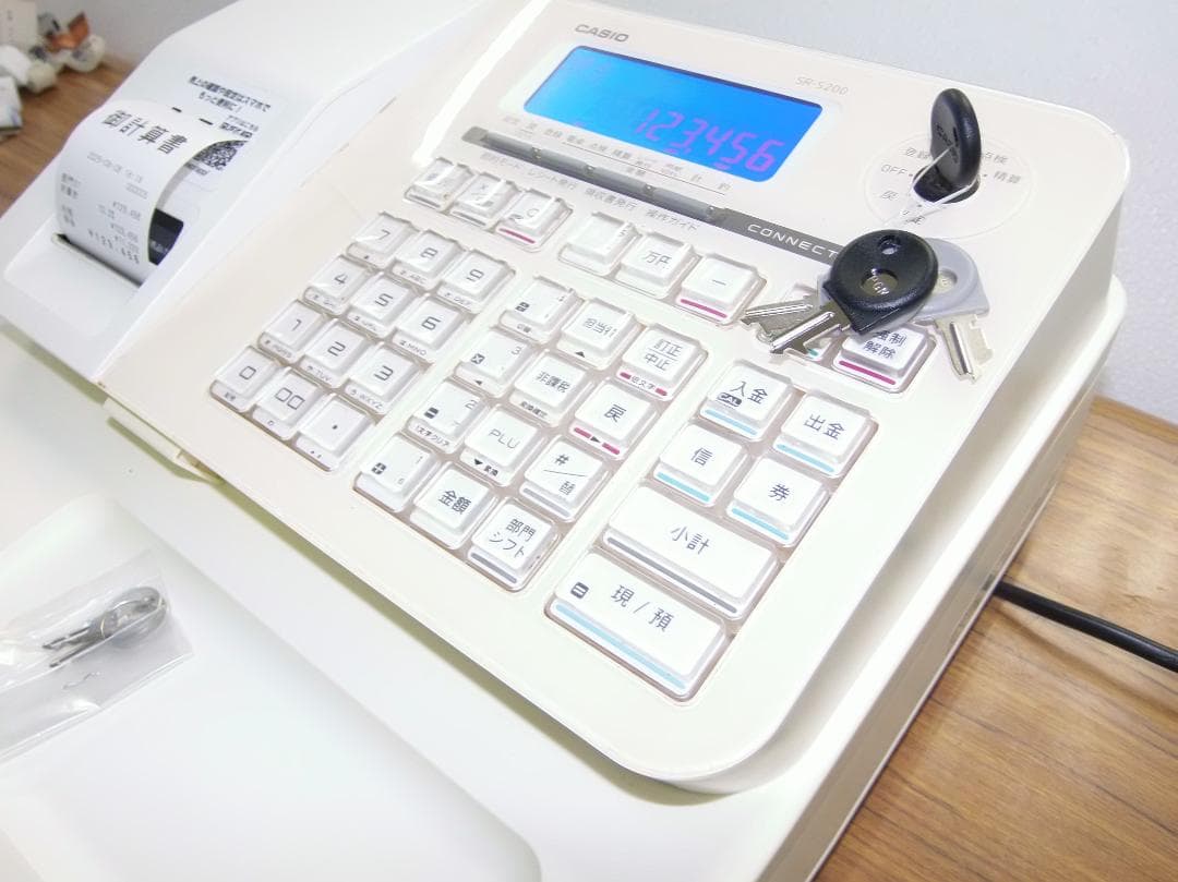 設定無料 CASIO SR-S200-WE レジスター　軽減税率対応250807