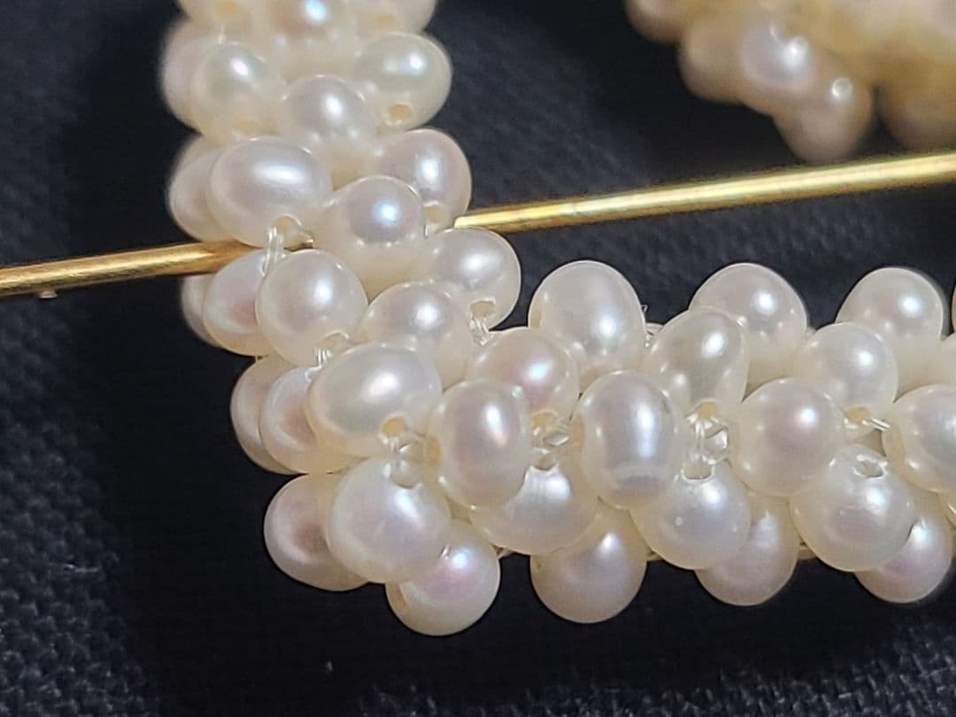 ヴィンテージ K18 パール付き ハート ブローチ ピンブローチ