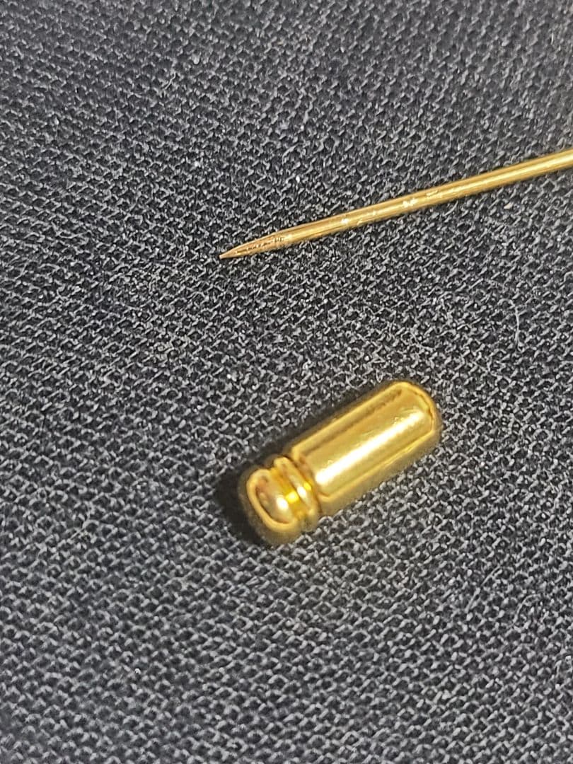 ヴィンテージ K18 パール付き ハート ブローチ ピンブローチ