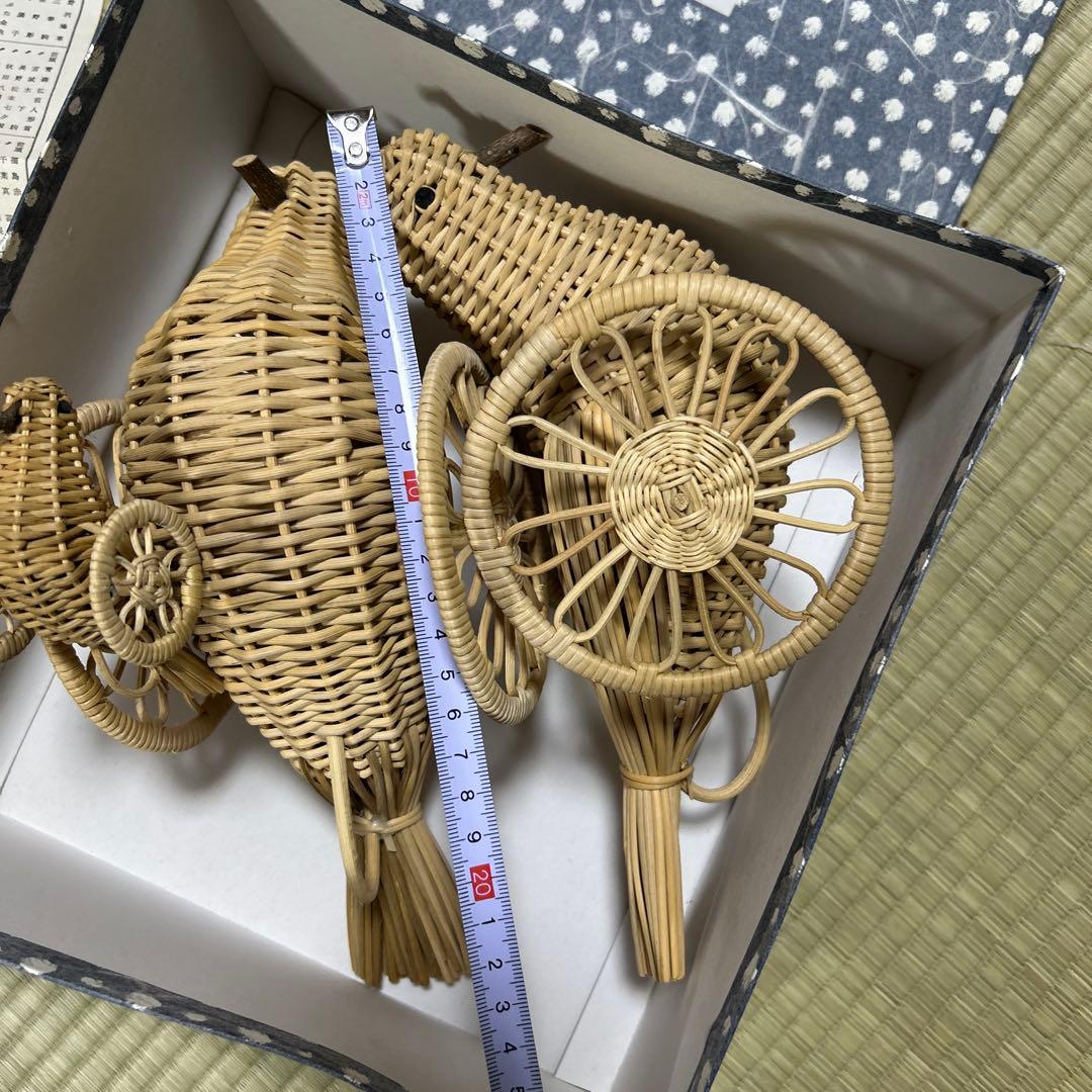 はと車　鳩車　特大　あけび細工　郷土玩具　レトロ　野沢温泉　箱　説明書付き