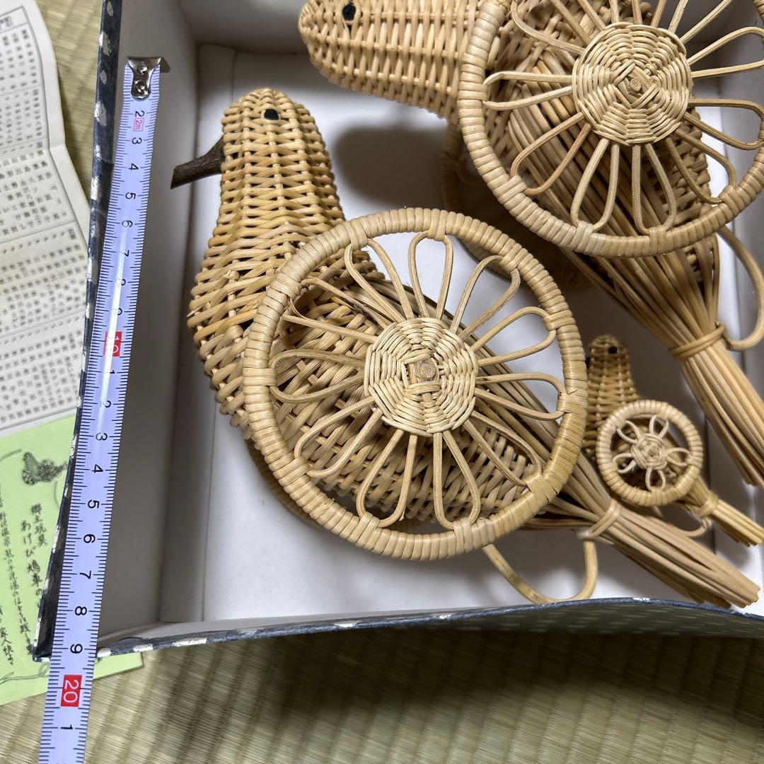 はと車　鳩車　特大　あけび細工　郷土玩具　レトロ　野沢温泉　箱　説明書付き